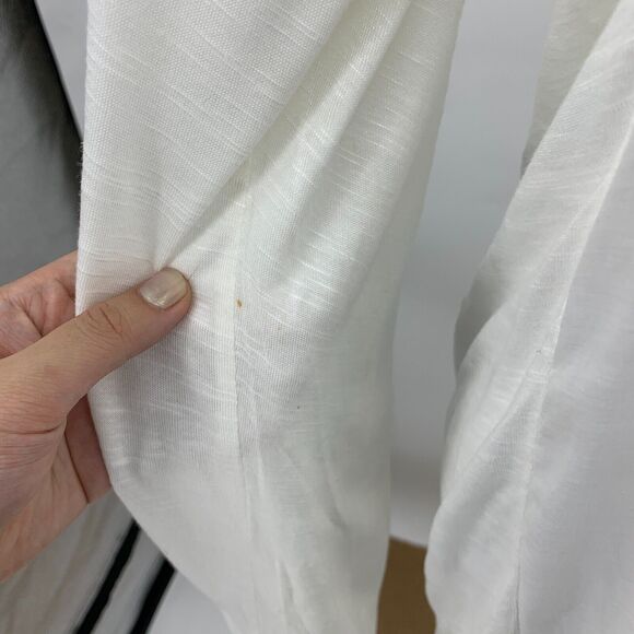 Coldwater Creek Embroidered Tunic Womens M Medium White Button Front Semi Sheer - Picture 7 of 15